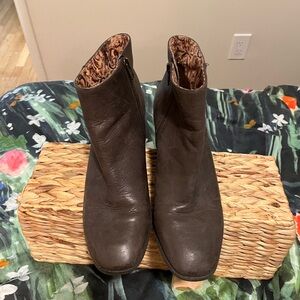 Lucky Brand Brown Leather Ankle Boots